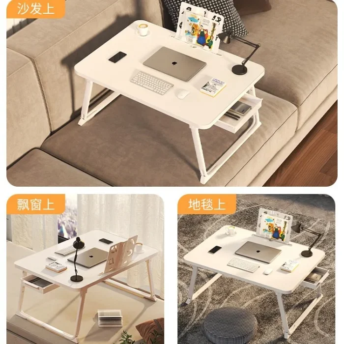 Bed Foldable Small Table Student Dormitory Study Children's Writing Desk Bedroom Laptop Space Saving Convenience Computer Desk - Image 2