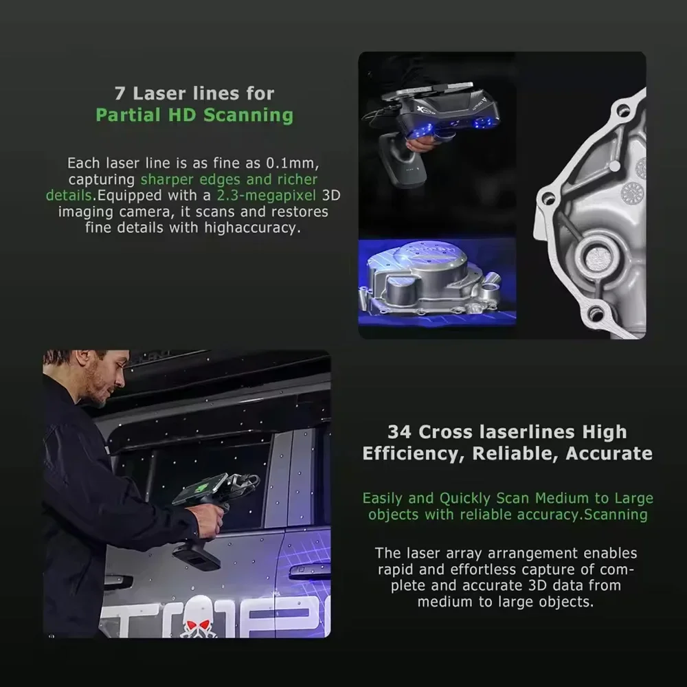 Creality RaptorX & Scan Bridge Kit 34+7 Blue Laser NIR Light 0.02 Mm Accuracy 60fps Scanning Wi-Fi 6 Wireless Scan 3D Scanner - Image 2