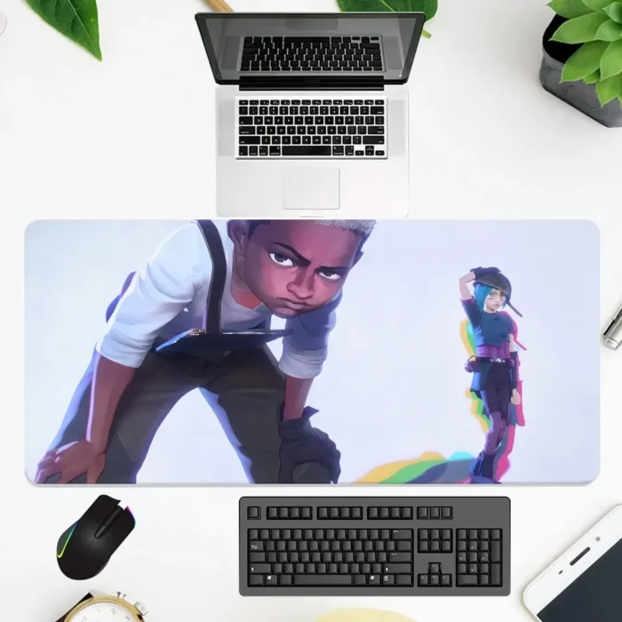 New Cartoon A-Arcane 2 Jinx Ekko Mouse Pad Office Large Computer Pc Keyboard Mats Rubber 400x900 Game Anti-Slip Mice Mat Office - Image 4