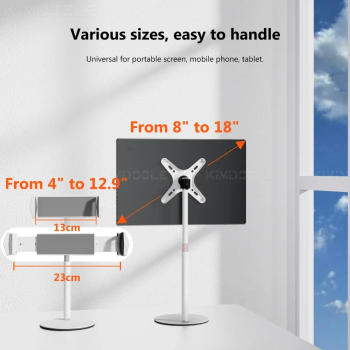 Kimdoole VESA Monitor Desk Mount Single Monitor Stands Freestanding Fits 13'' to 18'' Computer Screen with Height Adjustable