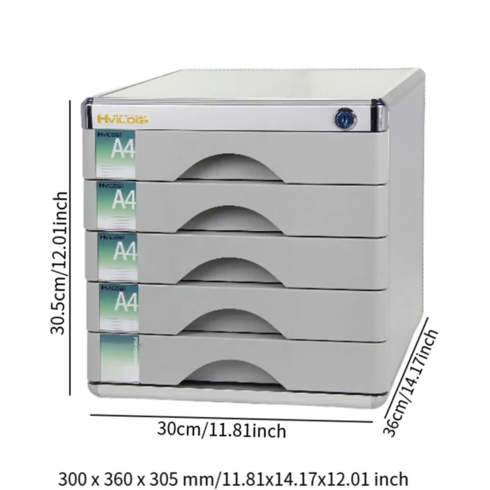 File Cabinet Multi Layer Office Aluminum Alloy with Lock Easy to Use Filing Organizer Premium Desktop Drawer Filing Cabinet - Image 6