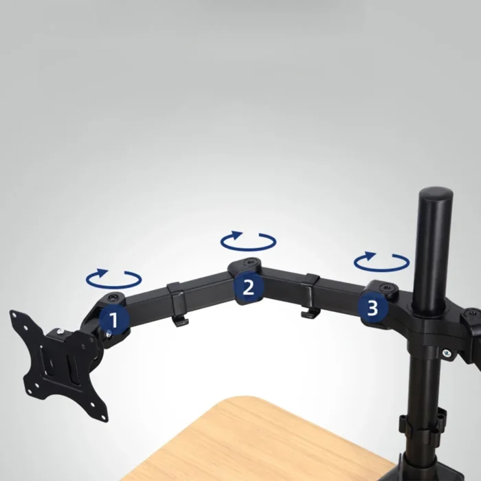 Single/Dual Monitor Stand Holds Up To 19.84 Lbs Desk Mount Stand Adjustable Height and Angle for 17 To 32 Inch Computer Screens - Image 6
