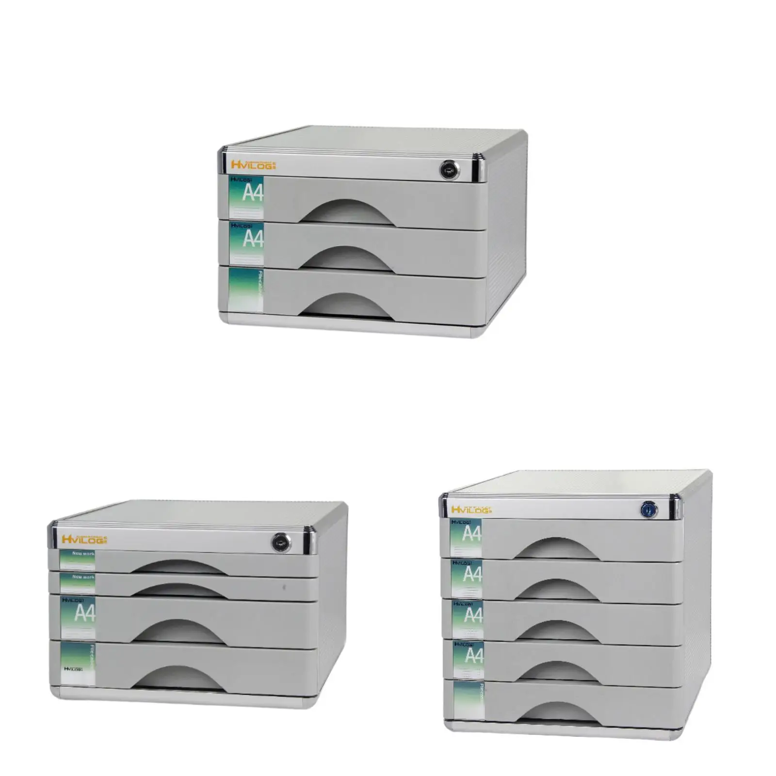 File Cabinet Desktop Drawer Filing Cabinet Multi Layer Locking Premium Filing Organizer Aluminum Alloy Document Storage Box - Image 2