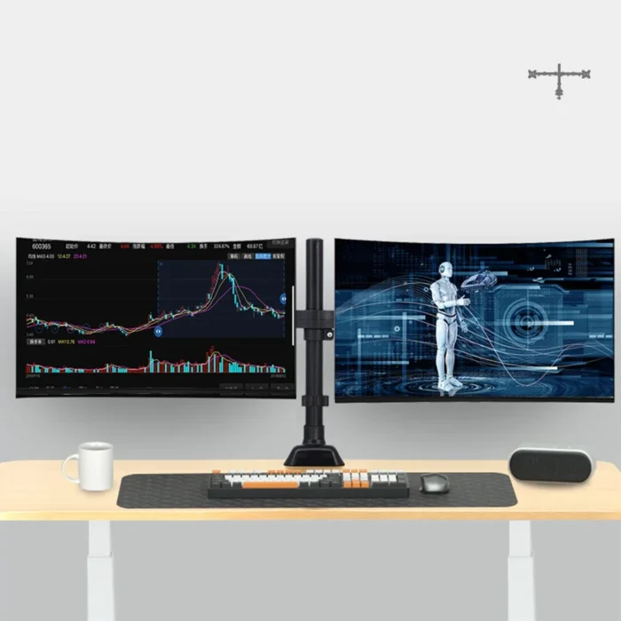 Single/Dual Monitor Stand Holds Up To 19.84 Lbs Desk Mount Stand Adjustable Height and Angle for 17 To 32 Inch Computer Screens - Image 3