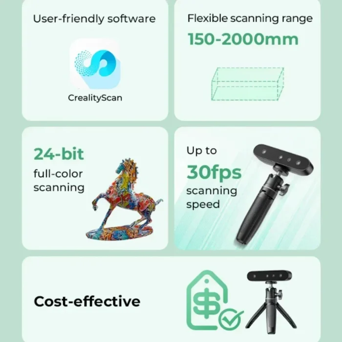 Creality CR-Scan Ferret SE 3D Scanner Portable Handheld Scanner 30FPS Quick Scan 0.1mmAccuracy 24bit Fullcolor Scanning 3d Scan - Image 6