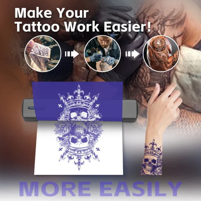 Portable Wireless Tattoo Printer Inkless Office Document PDF Photo A4 Thermal Printer Compatible with Android iOS Windows Mac - Image 5