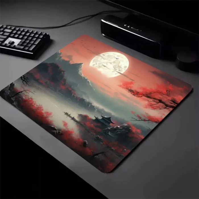 Sakura Scenery Moon Mouse Pad New Square Computer Office Soft Mousepad Rubber Anti-slip HD Gaming Keyboard Mousepads PC Desk Mat - Image 3