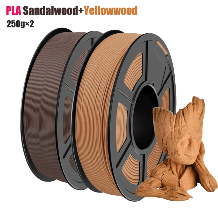 PLA+ Wood Filament 1.75mm, PLA Plus 3D Printer Filament Dimensional Accuracy +/- 0.02mm 250g/500g/1000g Spool