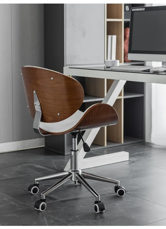 Metal Craft Stainless Steel Office Chair Solid Wood Computer Chair Lift Chair Backrest Swivel Chairs Study Dormitory Desk Chairs - Image 5
