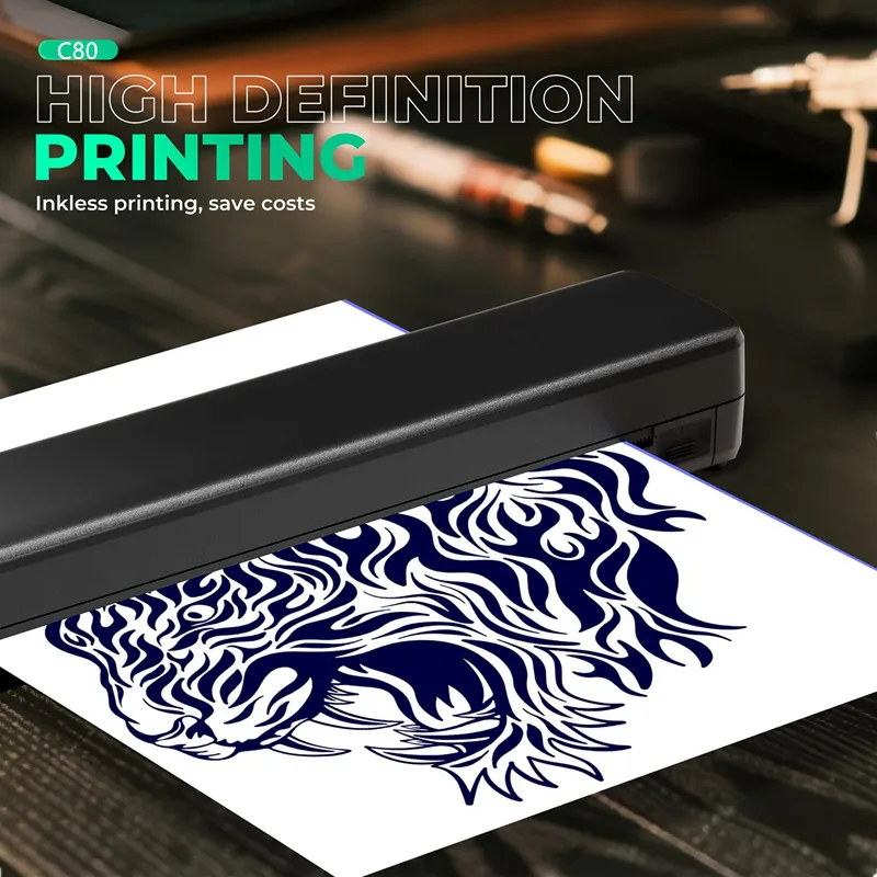 2-in-1 wireless tattoo Stencil printer Inkless Bluetooth portable thermal printer compatible with Android IOS Windows Mac - Image 5