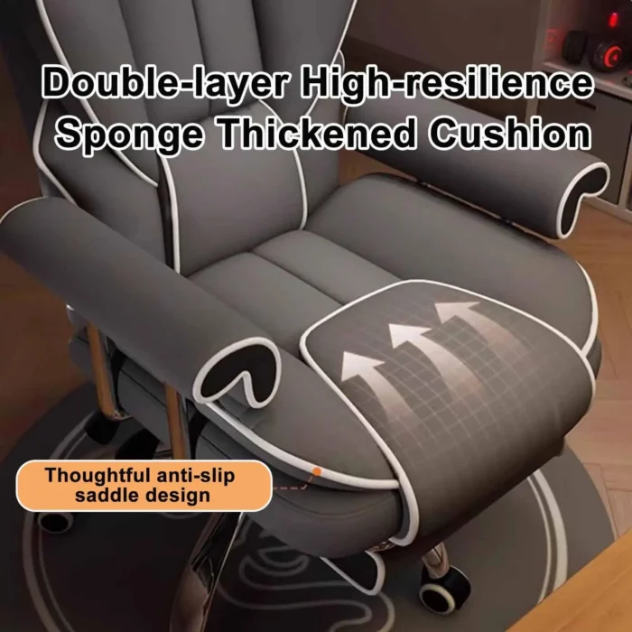 Big and Tall Office Chair High Back Leather Executive Chair with Footrest Ergonomic Lumbar Support and Fixed Soft Armrests - Image 5