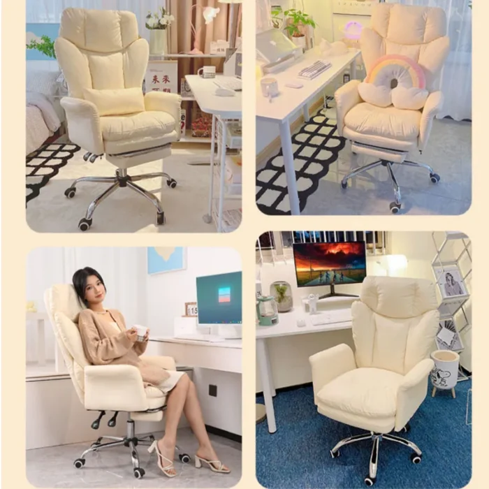 Comfortable fluffy Ergonomics Sofa Chair Home computers Bedroom Chair Single backrest live broadcast revolve office chair - Image 6