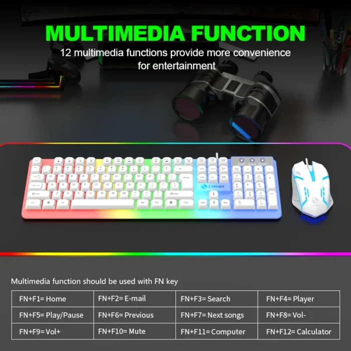 NG GTX350 Gaming Keyboard Mouse Combos Computer Laptop Backlight Gamer Kit LED Wired Usb Keyboard GTX350 Set-Black - Image 3