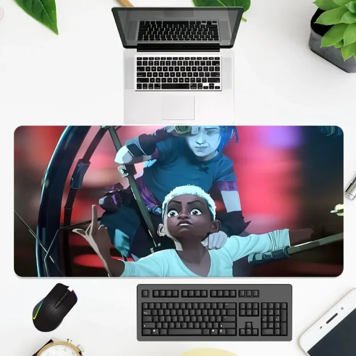 New Cartoon A-Arcane 2 Jinx Ekko Mouse Pad Office Large Computer Pc Keyboard Mats Rubber 400x900 Game Anti-Slip Mice Mat Office - Image 3