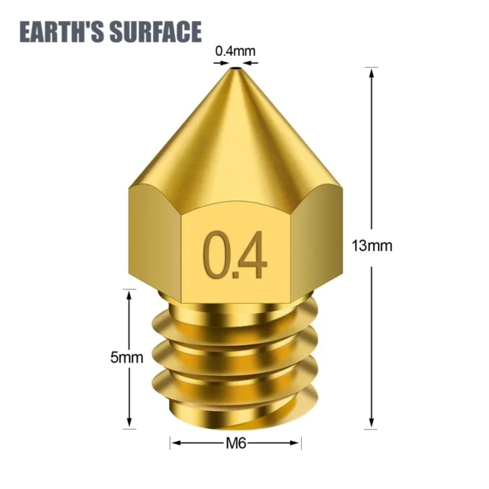 3D Printer Parts 5pcs MK8 Nozzle 0.2/0.4/0.5/0.6mm-1.75mm M6 Thread Brass Nozzle For CR 10/Ender 3 3D Printer Extruder Nozzles - Image 6