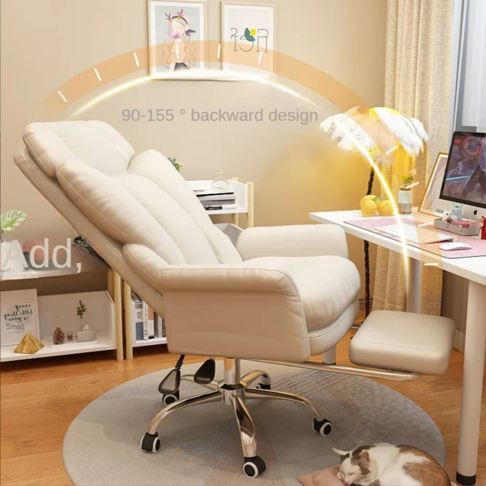 Comfortable fluffy Ergonomics Sofa Chair Home computers Bedroom Chair Single backrest live broadcast revolve office chair - Image 3