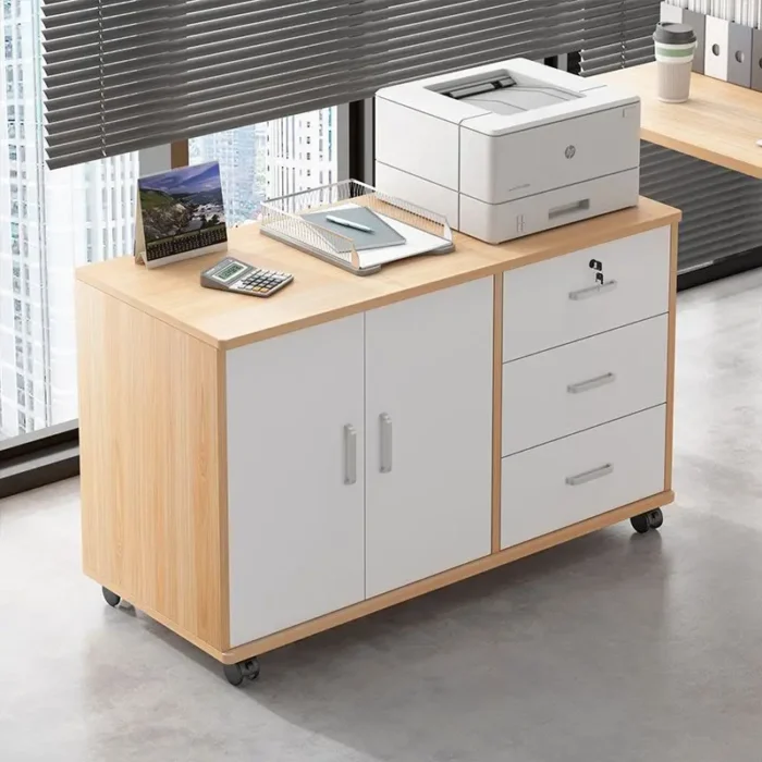 Custom file cabinet, office cabinet, side cabinet with lock, office cabinet, printer, drawer low storage. - Image 2