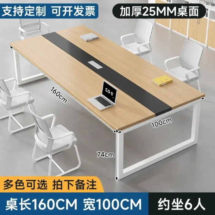 Conference table Long table Modern office desk and chair combination Conference room Workbench Long table - Image 6