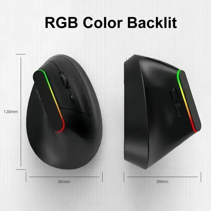 RGB Vertical Mouse 2.4G Wireless Mouse Dual Mode Bluetooth Mouse Ergonomic Mouse Rechargeable Mice Silent Mouse for PC Laptop - Image 6