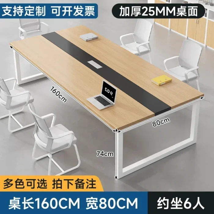 Conference table Long table Modern office desk and chair combination Conference room Workbench Long table - Image 5