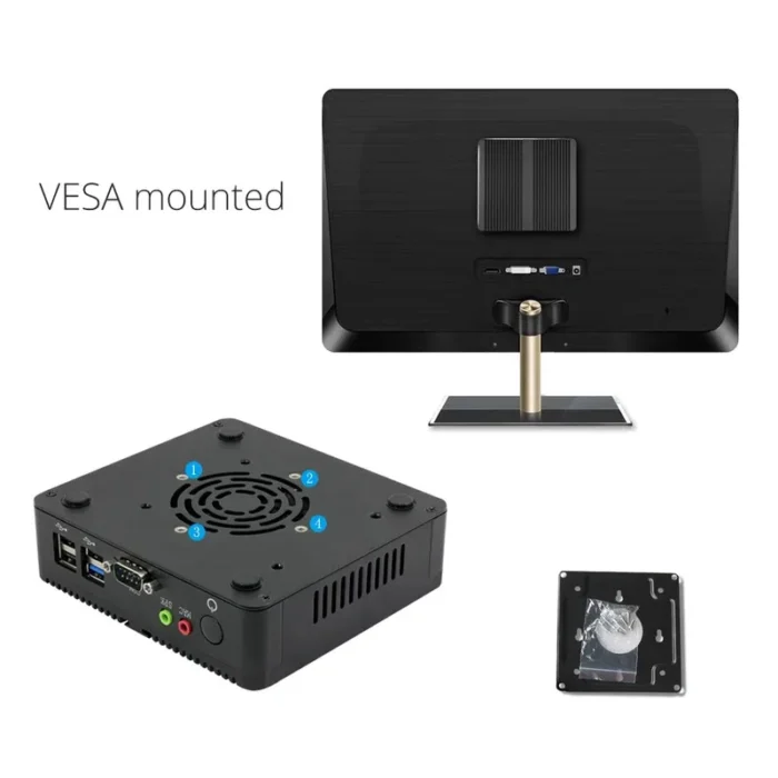 2 Ethernet Mini Pc J2900 J1900 RS232 Fanless Industrial Computer Mini Desktop Barebone - Image 2