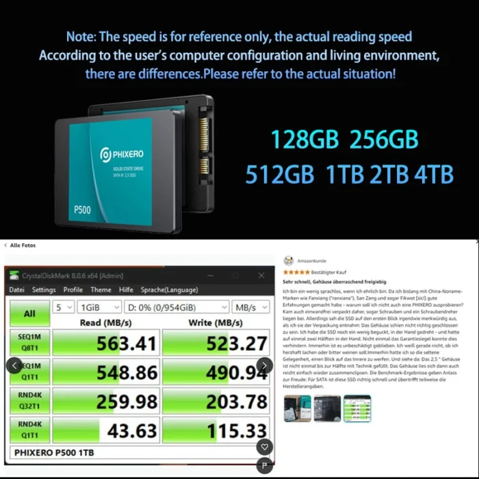 PHIXERO SSD HDD 2.5 Hard Disk SSD 1TB 2TB 512GB 128GB 256GB HD SATA 4TB Disk solid state drive Internal Hard Drive for Laptop PC - Image 2
