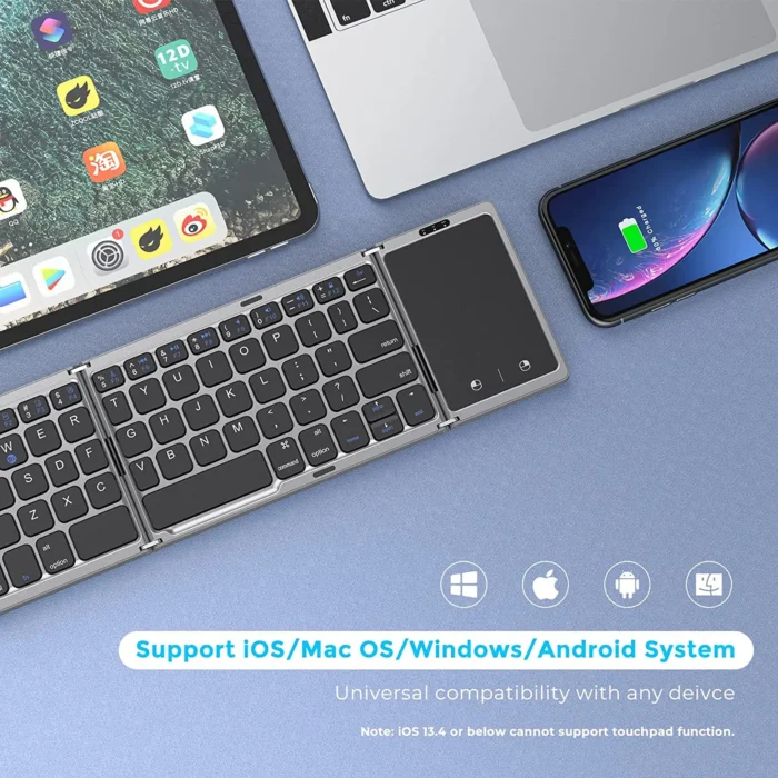 Seenda Foldable Wireless Bluetooth Keyboard Rechargeable Folding Portable Keyboards for PC Mac Smartphone Windows iOS Android - Image 3