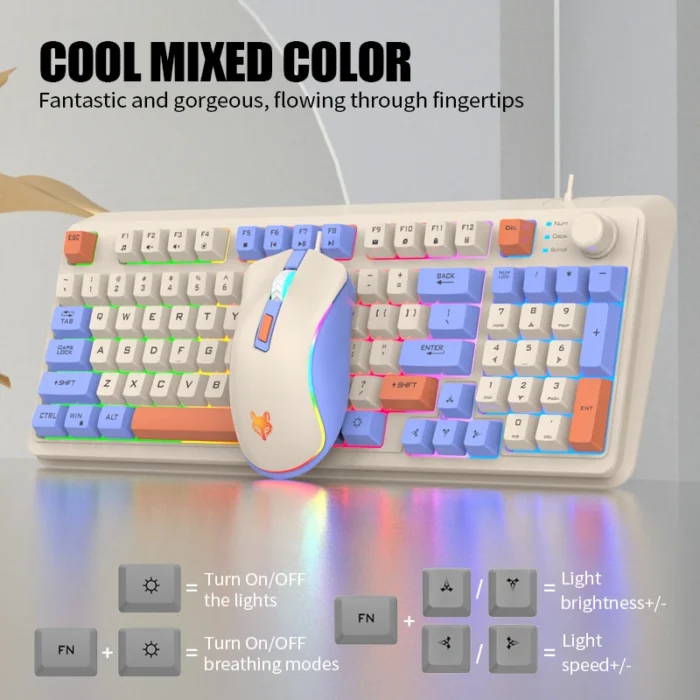 k-snake K820 USB Wired Game Keyboard Mouse Set Illuminated Desktop/Laptop Home Office Female Male Keyboard - Image 5