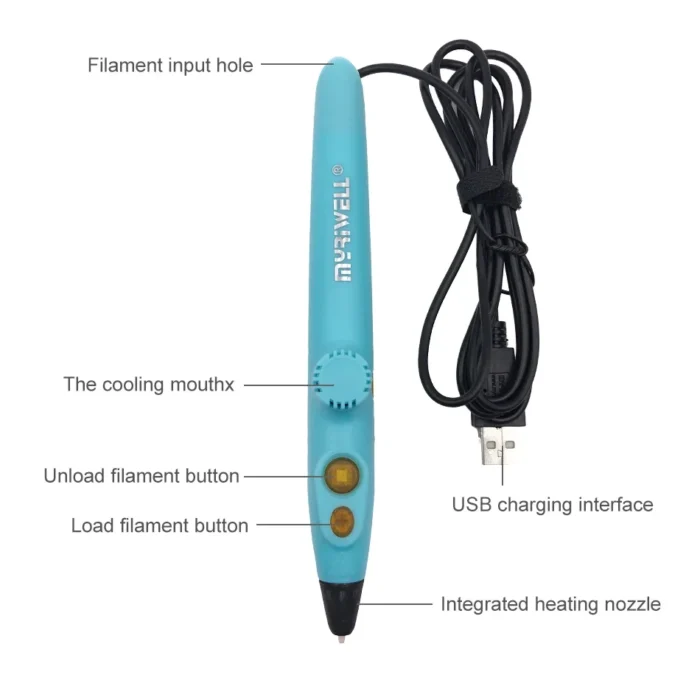 Myriwell Newest RP-200A 3D Printing Pen Using PCL Material Free Filament Low Temperature Protection for Kid Gift Toy USB 3D Pen - Image 2