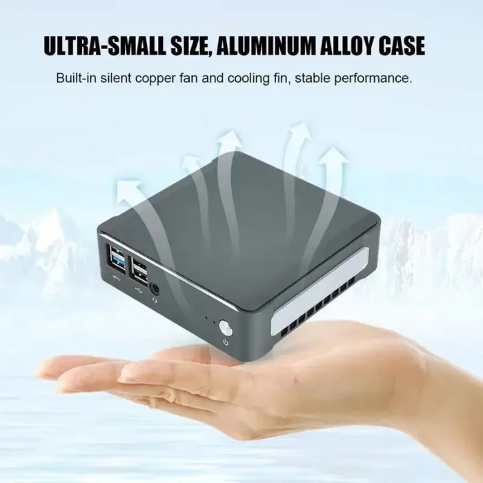 MU01 Mini Desktop PC High-Performance Aluminum Alloy For Gaming Office & Industrial Use Pocket Size With AU & US Plugs - Image 4