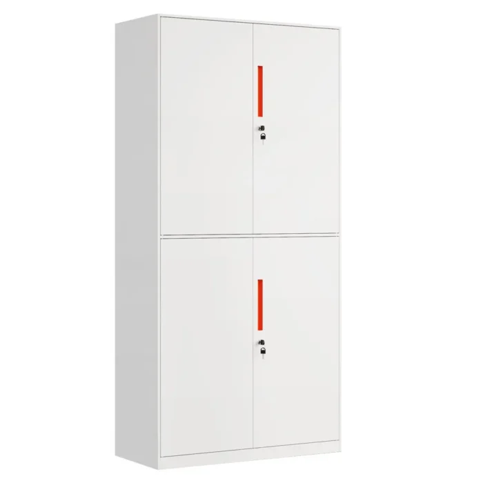 Steel Storage Cabinet Office Furniture File Cupboard Durable Lockable 4 Doors Wardrobes