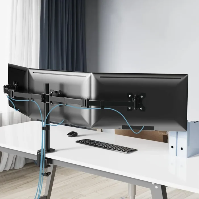 Triple Monitor Mount, Three Monitor Desk Mount Fits 13-27in Screens,Holds up to 22lbs, Multiple Monitor Stand with Tilt, Swivel, - Image 2