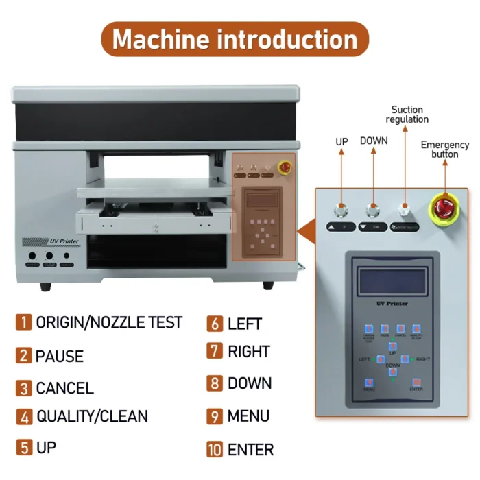 A2 UV Printer with Dual XP600 Printer Heads UV Flatbed Printer A2 UV Varnish Printer White Ink Stir A2 4060 UV Printing Machine - Image 4