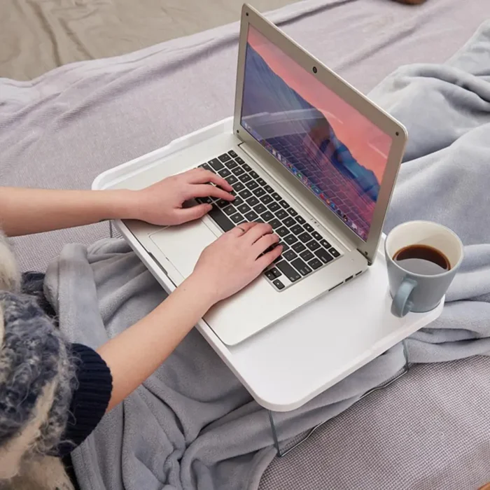 Portable Breakfast Tray Portable Folding Laptop Table with Cup Holder for Student Dormitory Sofa Stable Bed Tray with Non-slip - Image 3