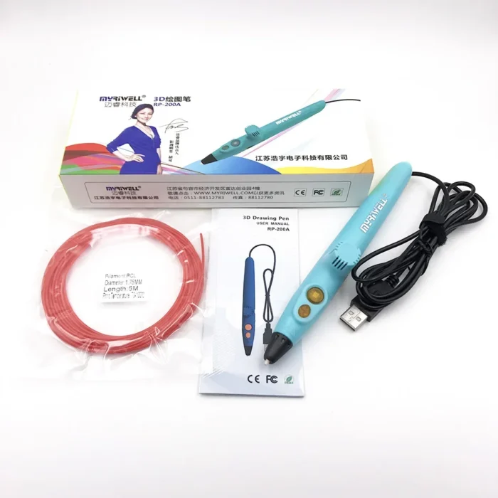 Myriwell Newest RP-200A 3D Printing Pen Using PCL Material Free Filament Low Temperature Protection for Kid Gift Toy USB 3D Pen - Image 6