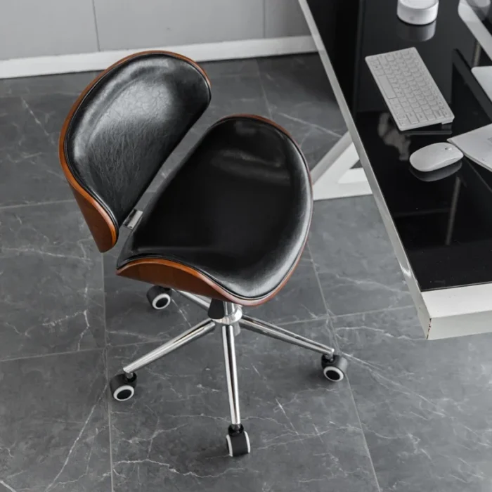 Metal Craft Stainless Steel Office Chair Solid Wood Computer Chair Lift Chair Backrest Swivel Chairs Study Dormitory Desk Chairs - Image 4