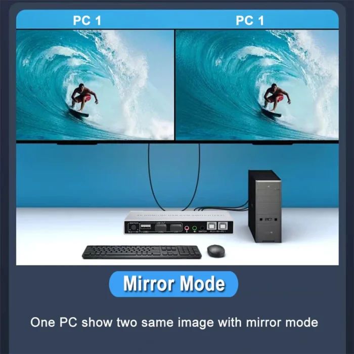 HDMI DisplayPort KVM Switch Dual Monitor 4K 60Hz 2x2 Mixed inputs DP HDMI KVM Switcher 2 Monitors 2 Computers for PC laptop Mac - Image 4
