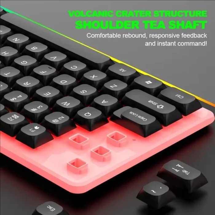 GTX350 Gaming Keyboard Mouse Combos Computer Laptop Backlight Gamer Kit LED Wired Usb Keyboard GTX350 Set-Black - Image 6