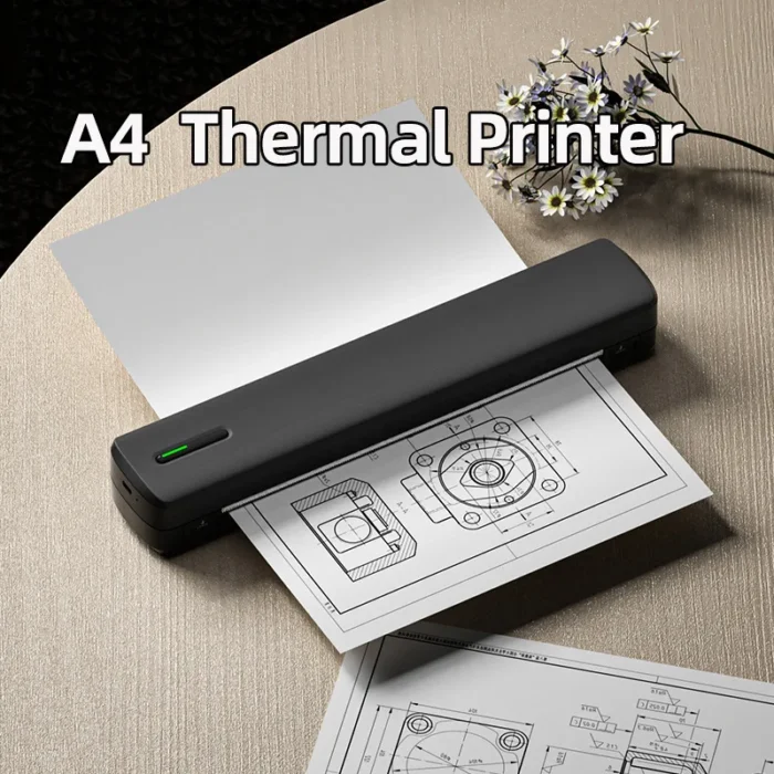 Portable Wireless Tattoo Printer Inkless Office Document PDF Photo A4 Thermal Printer Compatible with Android iOS Windows Mac - Image 2