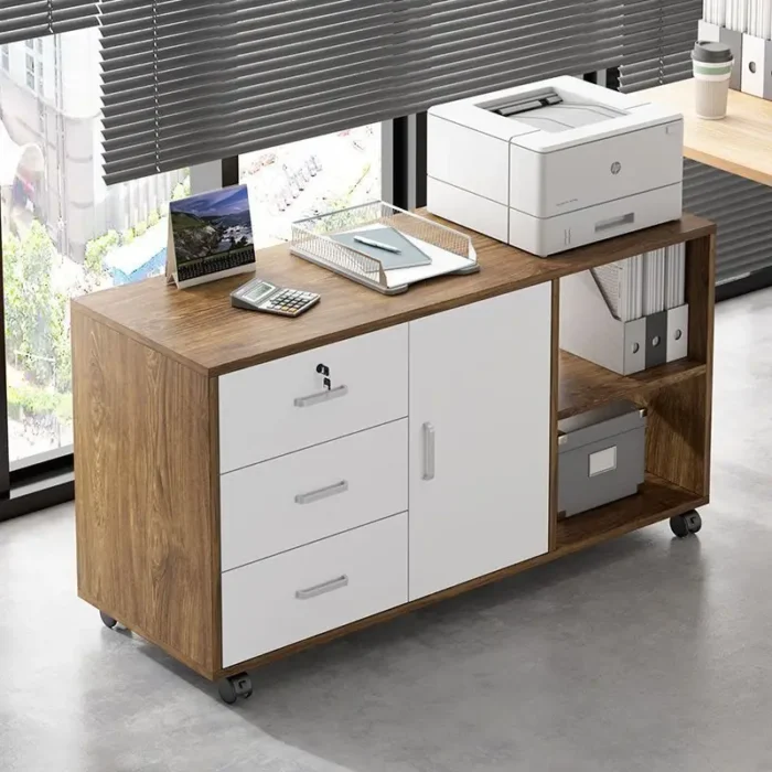 Custom file cabinet, office cabinet, side cabinet with lock, office cabinet, printer, drawer low storage. - Image 3
