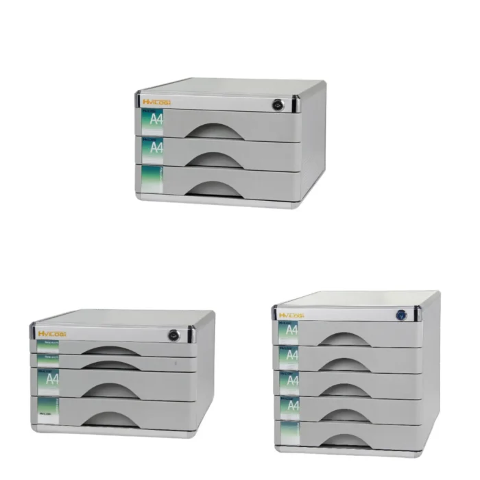 File Cabinet Multi Layer Office Aluminum Alloy with Lock Easy to Use Filing Organizer Premium Desktop Drawer Filing Cabinet - Image 2