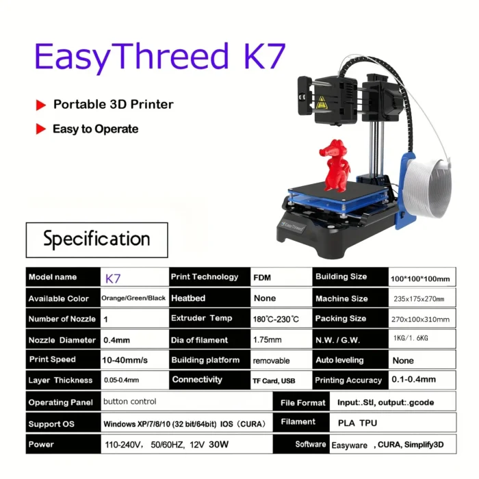 Mini 3D Printer Kit DIY Machine FDM Inprimante 3d for Kids Gift Toys Models Designers - Image 4