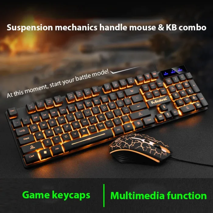 KM320 Keyboard And Mouse Set Waterproof Luminous Game Backlit Keyboard - Image 2