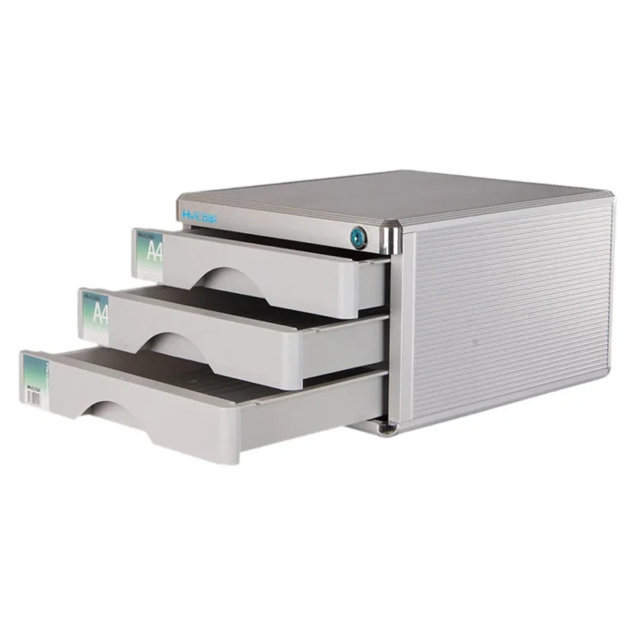 File Cabinet Multi Layer Office Aluminum Alloy with Lock Easy to Use Filing Organizer Premium Desktop Drawer Filing Cabinet - Image 3