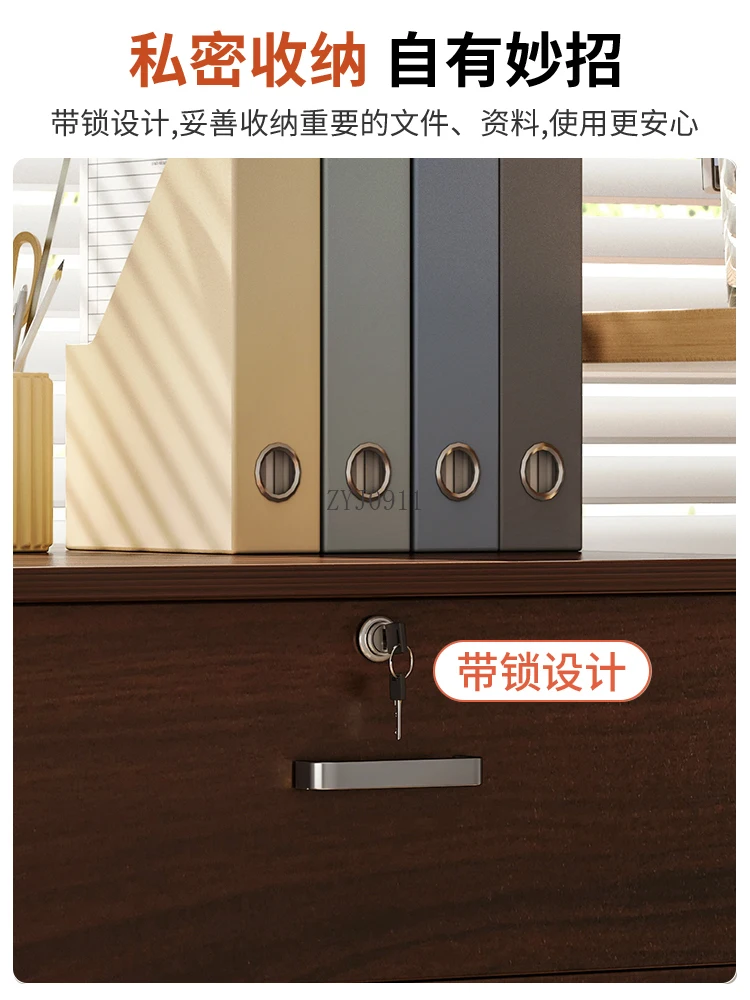 Under-desk file cabinet with lock Office locker drawer Desk side cabinet - Image 3