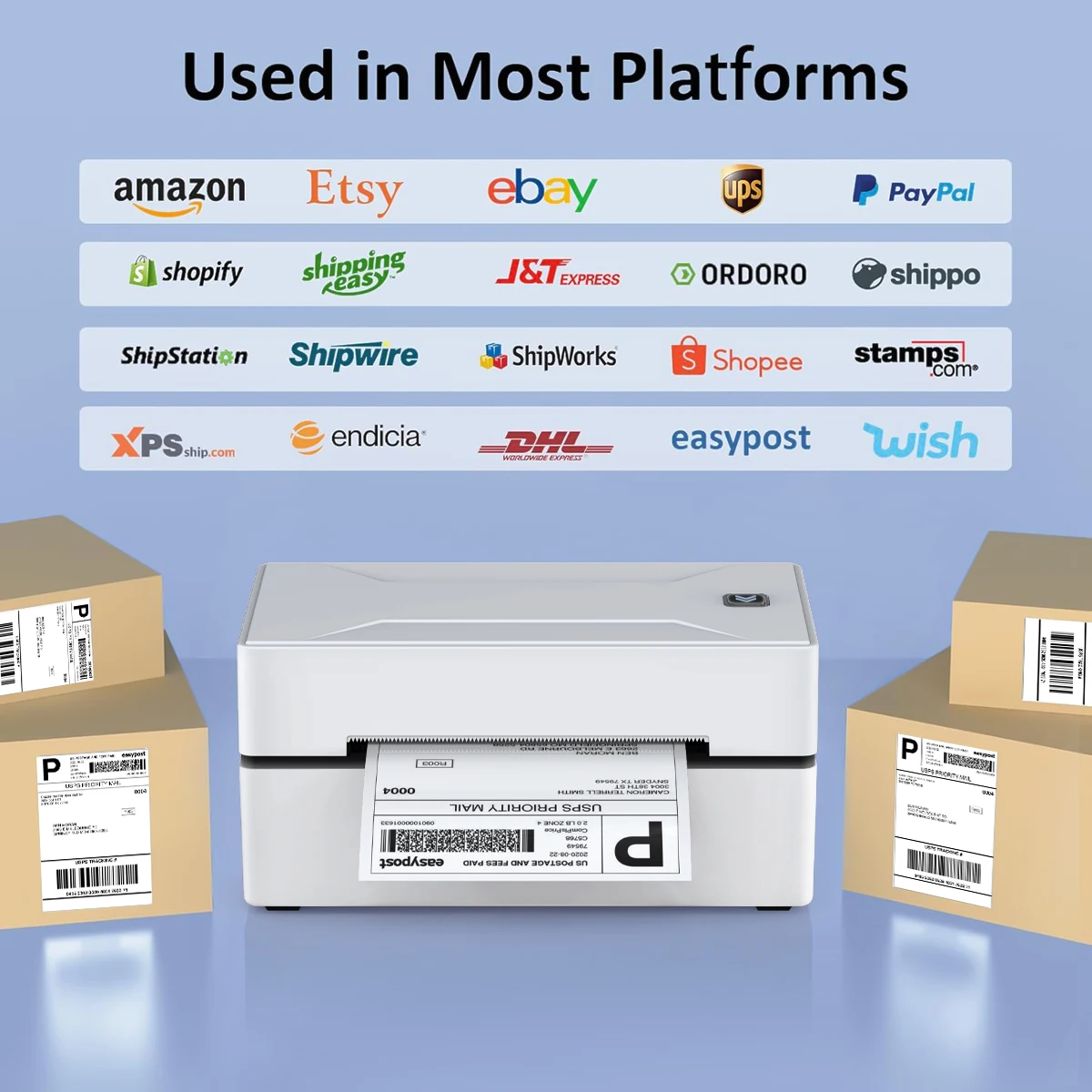 Bluetooth Small Shipping Label Printer D100 D200 Portable Thermal 4X6inch Printer Compatible with iPhone Android Mac Window - Image 5