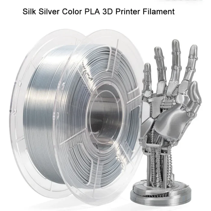 Silver PLA Silk 3D Printer Filaments 1kg 1.75mm 3D Printing Consumables PLA Silky Metallic PLA Silver color 3D Printer Material