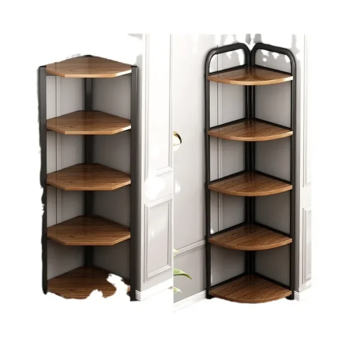 Corner Cabinet Floor-to-ceiling Corner Shelf Living Room Corner Storage Layer Shelf Triangular Multi-layer Bookshelf Bedroom - Image 5
