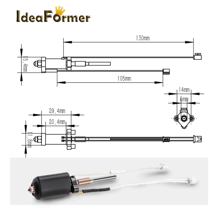 For Creality Hi Combo Hotend Ceramic Heating Block Hi Combo Kit Hardened Steel All-In-One Nozzle 300°C 3D Printer Parts - Image 6
