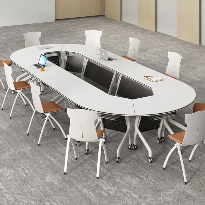 Training table and chair combination mobile desk strip table educational institution splicing conference table folding training - Image 3